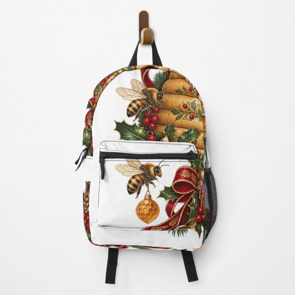 Item preview, Christmas Beehive Honey Holly Festive Beekeeper Art designed and sold by TeNovaStudio.