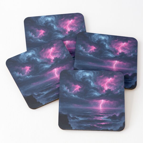 Item preview, Neon Lightning Over Dark Ocean designed and sold by JalwaWear.