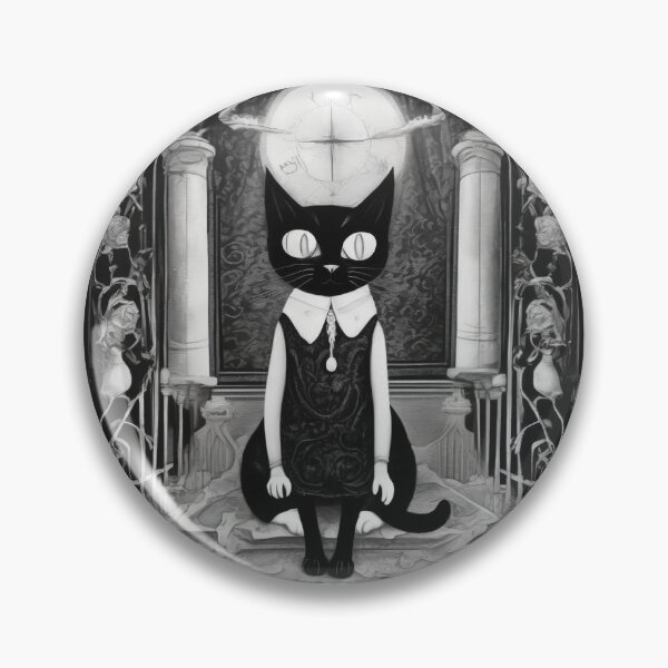 Item preview, The Novice — Cat-Girl in Black Dress Beneath a Moonlit Cross designed and sold by Topher and Tux.