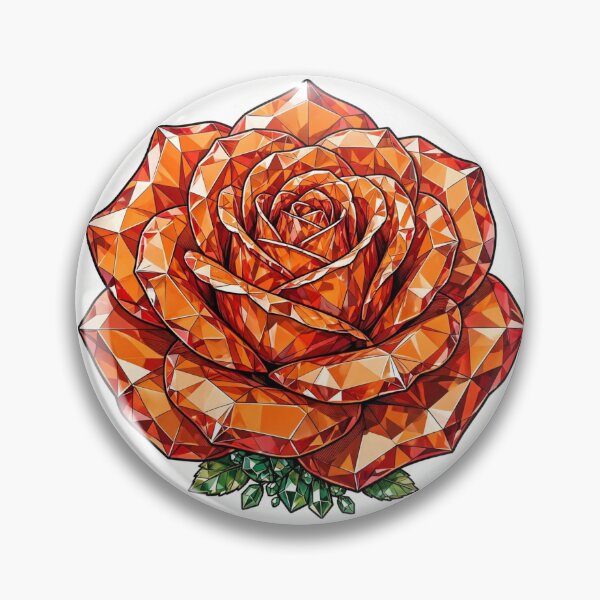Item preview, Bicolor Orange Red Rose Crystal Sticker - Sunset Fire Rose Real Color designed and sold by Crystal Critters .
