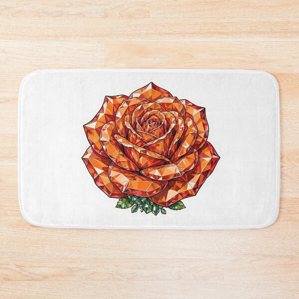 Item preview, Pegatina de cristal de rosa bicolor naranja y roja - Rosa de fuego atardecer color real designed and sold by Crystal Critters .