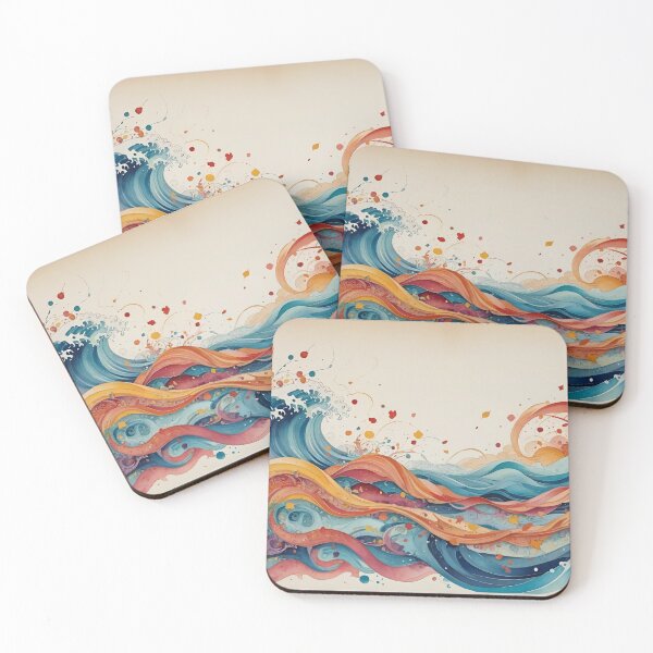 Item preview, Dancing Tides with Colorful Abstract Ocean designed and sold by tambanow.