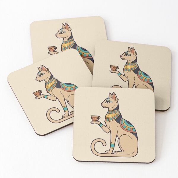 Item preview, Egyptian Cat with Coffee, Ancient Papyrus Art designed and sold by Rariks.