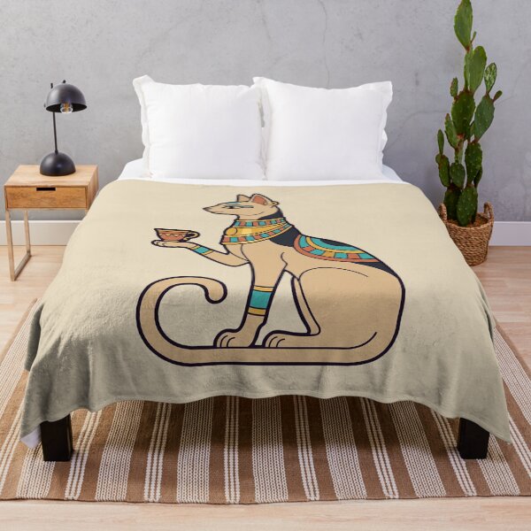 Item preview, Egyptian Cat with Coffee, Ancient Papyrus Art designed and sold by Rariks.