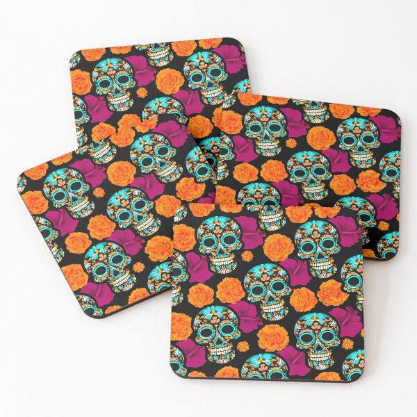 Item preview, Mexican Sugar Skull Dia De Los Muertos Pattern 03 designed and sold by The Design Asset Station.