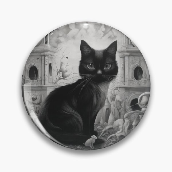 Item preview, Moonlit Ruins — Black Cat Among Ancient Stones and White Mice designed and sold by Topher and Tux.