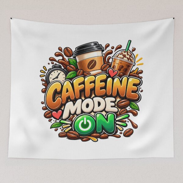 Item preview, Caffeine Mode ON – Funny Coffee Lover Retro Colorful Design designed and sold by HSE1.
