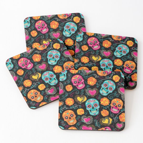 Item preview, Gothic Calavera Marigold Floral Seamless Pattern 04 designed and sold by The Design Asset Station.