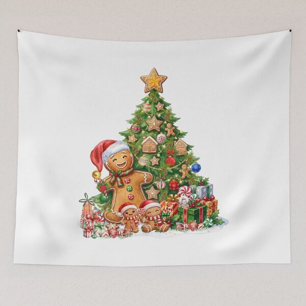 Item preview, Cute gingerbread family with Christmas tree. designed and sold by VibranPalette.