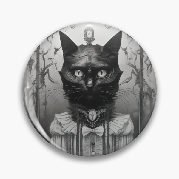 Item preview, The Ancestor — Victorian Black Cat Portrait With Cameo and Candles designed and sold by Topher and Tux.