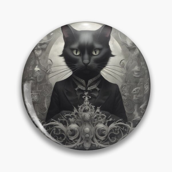 Item preview, The Gentleman — Black Cat in a Suit Beneath the Full Moon designed and sold by Topher and Tux.