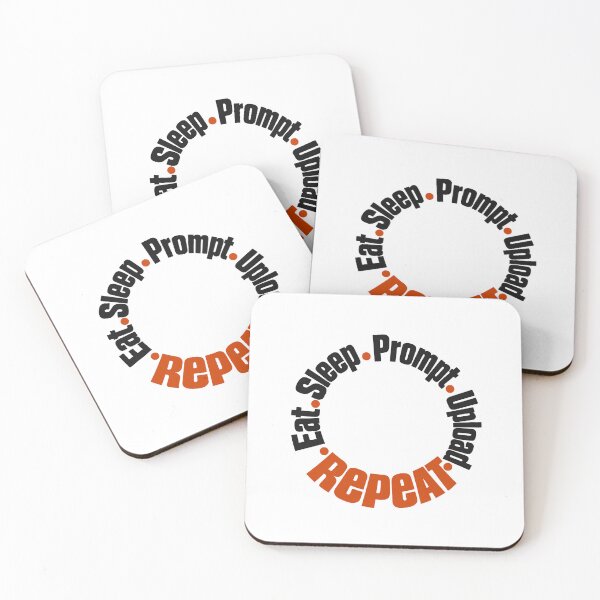 Item preview, Eat Sleep Prompt Upload Repeat Circular Typography AI Humor designed and sold by ThreadQuirk.