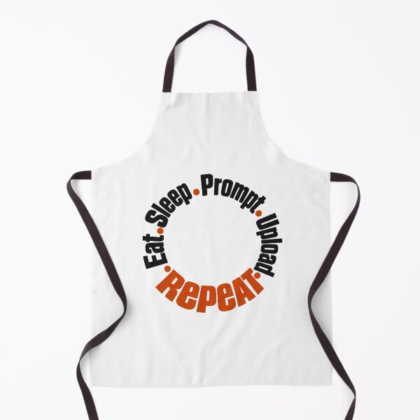 Item preview, Eat Sleep Prompt Upload Repeat Circular Typography AI Humor designed and sold by ThreadQuirk.