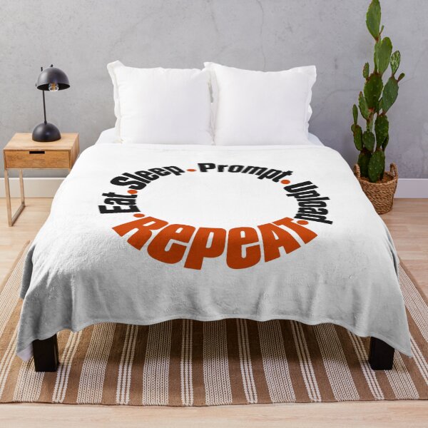 Item preview, Eat Sleep Prompt Upload Repeat Circular Typography AI Humor designed and sold by ThreadQuirk.