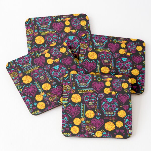 Item preview, Gothic Calavera Marigold Floral Seamless Pattern 08 designed and sold by The Design Asset Station.