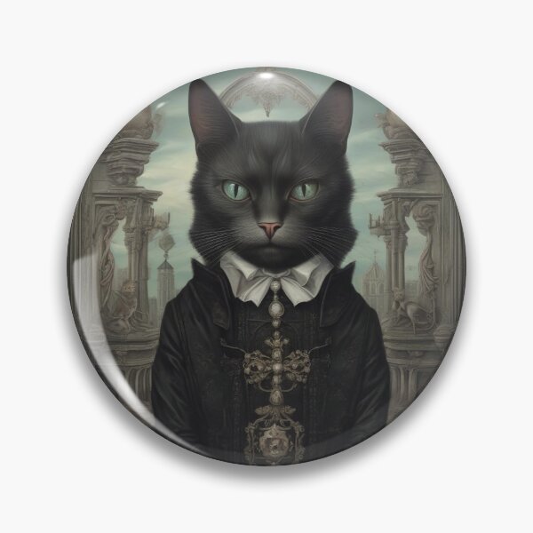 Item preview, The Aristocrat — Black Cat in Embroidered Victorian Coat designed and sold by Topher and Tux.