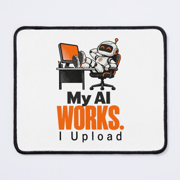 Item preview, My AI Works I Upload Funny Robot Typographer Tech Humor designed and sold by ThreadQuirk.