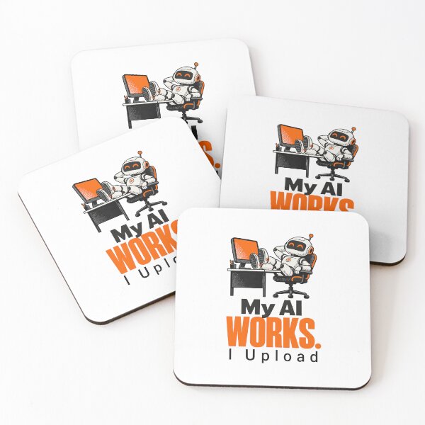 Item preview, My AI Works I Upload Funny Robot Typographer Tech Humor designed and sold by ThreadQuirk.