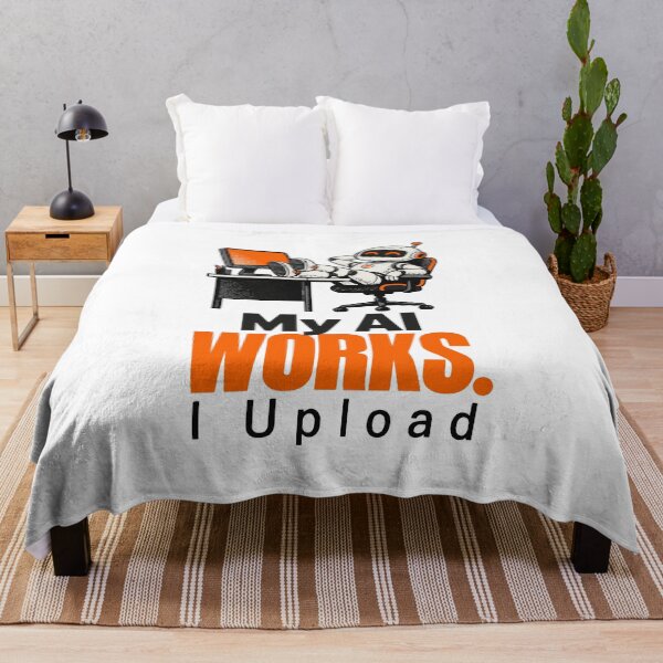 Item preview, My AI Works I Upload Funny Robot Typographer Tech Humor designed and sold by ThreadQuirk.