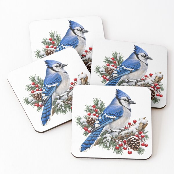 Item preview, Winter Blue Jay Illustration – Winter Birds Illustration designed and sold by Xnuery.