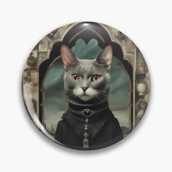 Item preview, The Widow — Grey Cat in Victorian Mourning Dress, Gothic Portrait designed and sold by Topher and Tux.