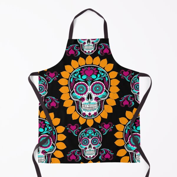 Item preview, Patrón floral sin costuras Gothic Calavera Marigold 10 designed and sold by The Design Asset Station.