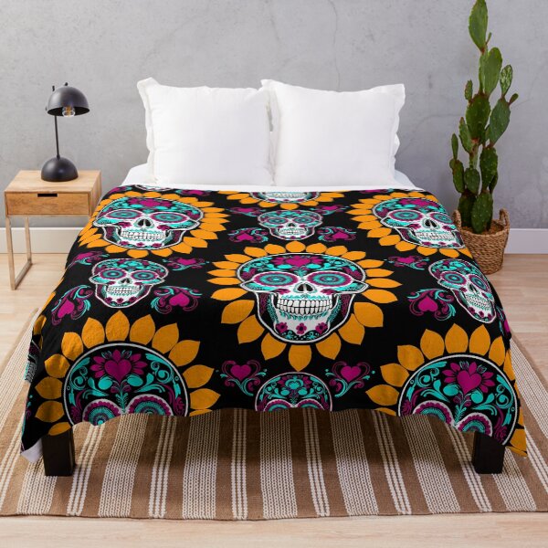 Item preview, Gothic Calavera Marigold Floral Seamless Pattern 10 designed and sold by The Design Asset Station.