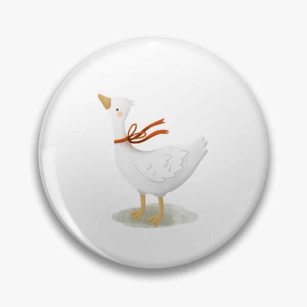 Item preview, Cute white goose with a red ribbon standing on a soft pastel background. designed and sold by Jemmiko.