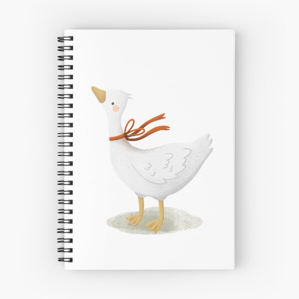 Item preview, Cute white goose with a red ribbon standing on a soft pastel background. designed and sold by Jemmiko.