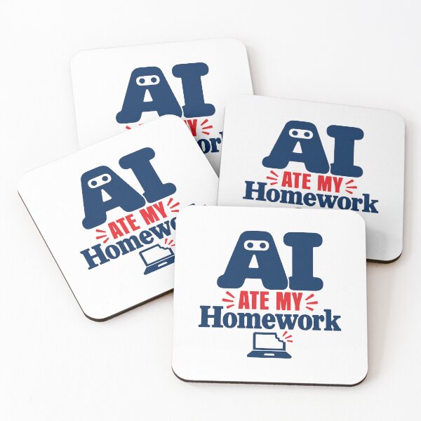 Item preview, AI Ate My Homework Funny Robot Back to School Typography designed and sold by ThreadQuirk.