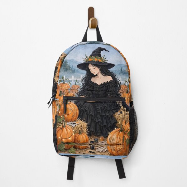 Item preview, The Witch Painting Pumpkins with Magical Designs. designed and sold by DibujandoPorfa.