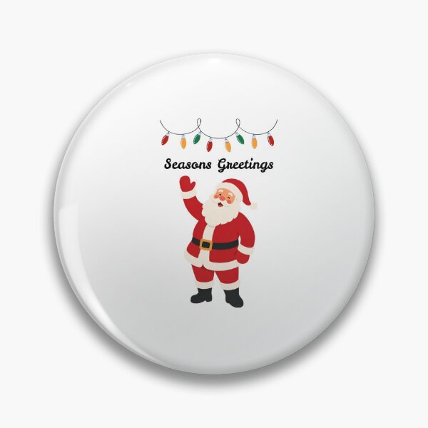 Item preview, Waving Santa Seasons Greetings Cute Christmas Lights Cartoon designed and sold by By The Moon.