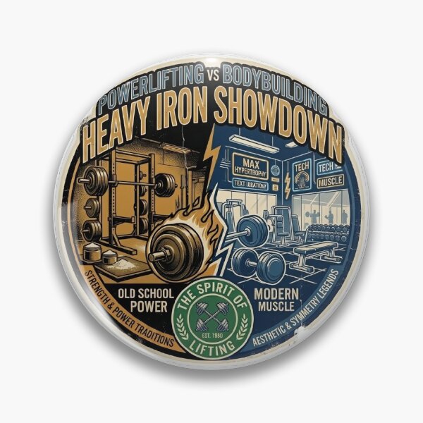 Item preview, Powerlifting vs Bodybuilding Heavy Iron Showdown Sticker designed and sold by Y&M.