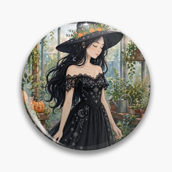 Item preview, The Witch Tending to Her Enchanted Greenhouse. designed and sold by DibujandoPorfa.