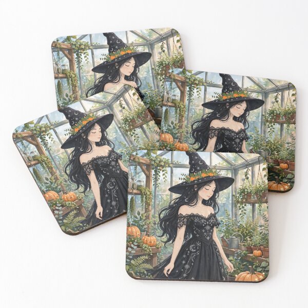 Item preview, The Witch Tending to Her Enchanted Greenhouse. designed and sold by DibujandoPorfa.