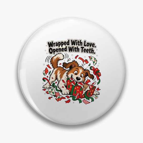 Item preview, Wrapped With Love Opened With Teeth Dog Christmas Pet Humor designed and sold by ThreadQuirk.