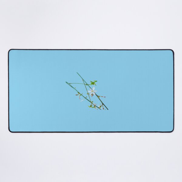 Item preview, White Flower Green Vines Spider Plant Photograph Blue Background designed and sold by BOKEbyTC.