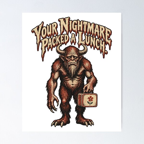 Item preview, Your Nightmare Packed a Lunch Monster Horror Movie Humor designed and sold by ThreadQuirk.