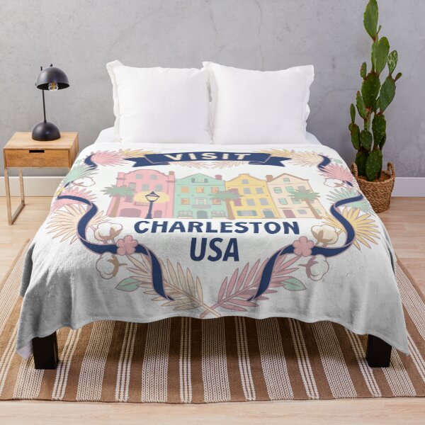 Item preview, Visit Charleston USA Pastel Rainbow Row Floral Crest designed and sold by AIG - Andrei Ilie Graphics.