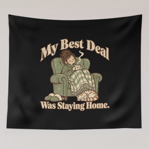 Item preview, Staying Home Beats the Crowds Cozy Anti Black Friday Homebody Humor designed and sold by ThreadQuirk.