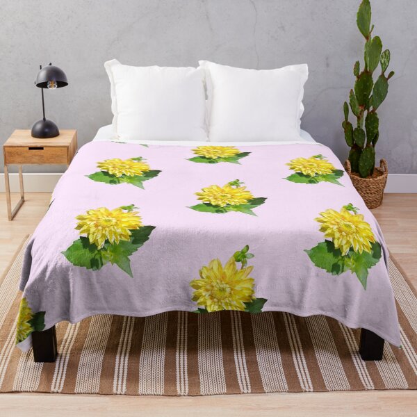 Item preview, Dahlia Gelber Vulcan Yellow For Bringing Positive Vibes and Strength To Oneself and The World Baby Pink Background designed and sold by BOKEbyTC.