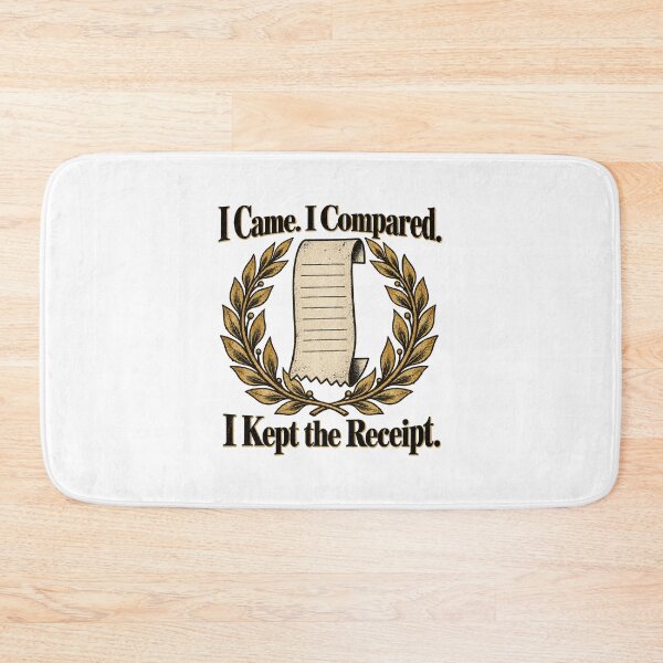 Item preview, I Came I Compared I Kept the Receipt Black Friday Shopping Humor designed and sold by ThreadQuirk.
