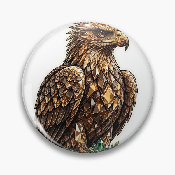 Item preview, Mexican Golden Eagle Crystal Sticker - Perched Wings Closed Thin Border designed and sold by Crystal Critters .