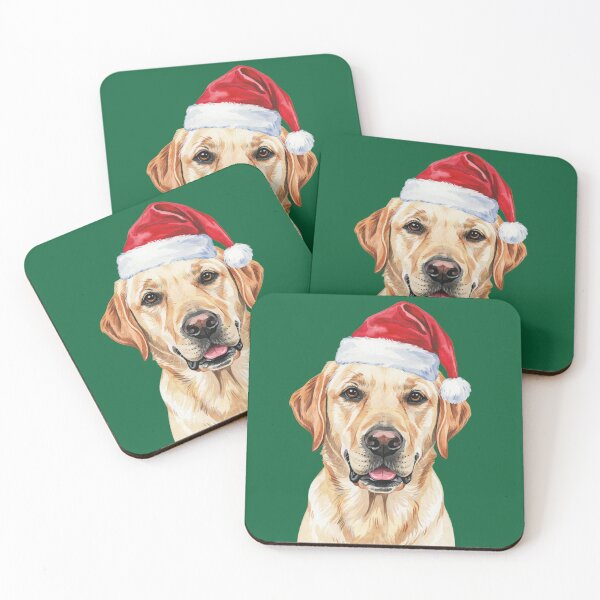 Item preview, Yellow Labrador Retriever in Santa Hat designed and sold by theartfulaspie.