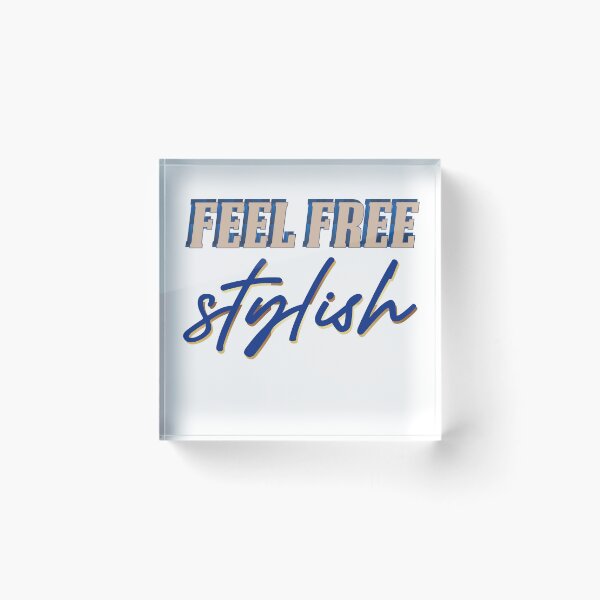 Item preview, Feel Free Stylish Retro Script Typography Blue Beige T-Shirt designed and sold by Atique Creations.