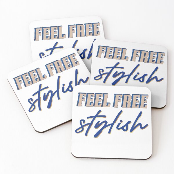 Item preview, Feel Free Stylish Retro Script Typography Blue Beige T-Shirt designed and sold by Atique Creations.