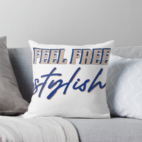 Item preview, Feel Free Stylish Retro Script Typography Blue Beige T-Shirt designed and sold by Atique Creations.