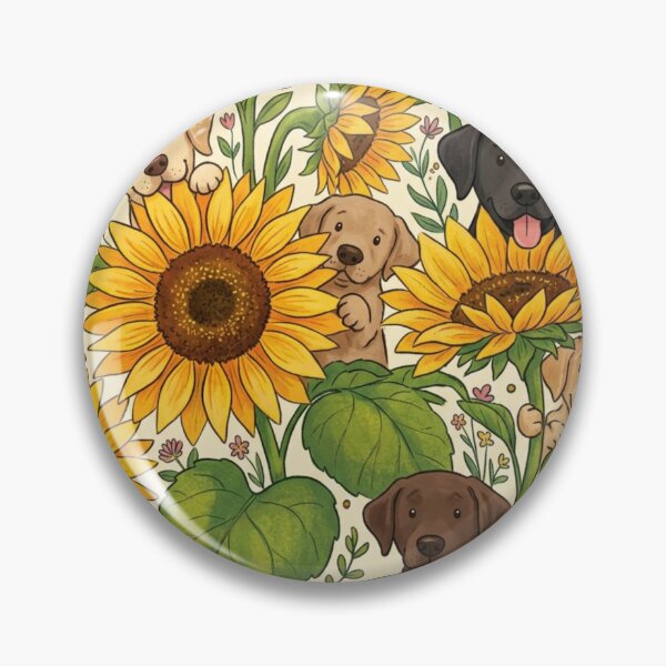 Item preview, Labrador puppies in the sunflower field designed and sold by Goodthingstree.
