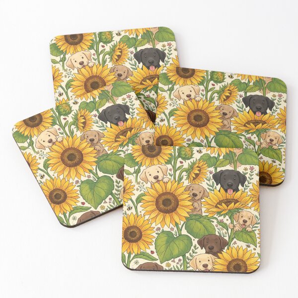 Item preview, Labrador puppies in the sunflower field designed and sold by Goodthingstree.