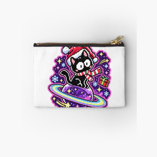 Item preview, Christmas Cat in Space Pixel Art Holiday designed and sold by DesignArtist.ia.